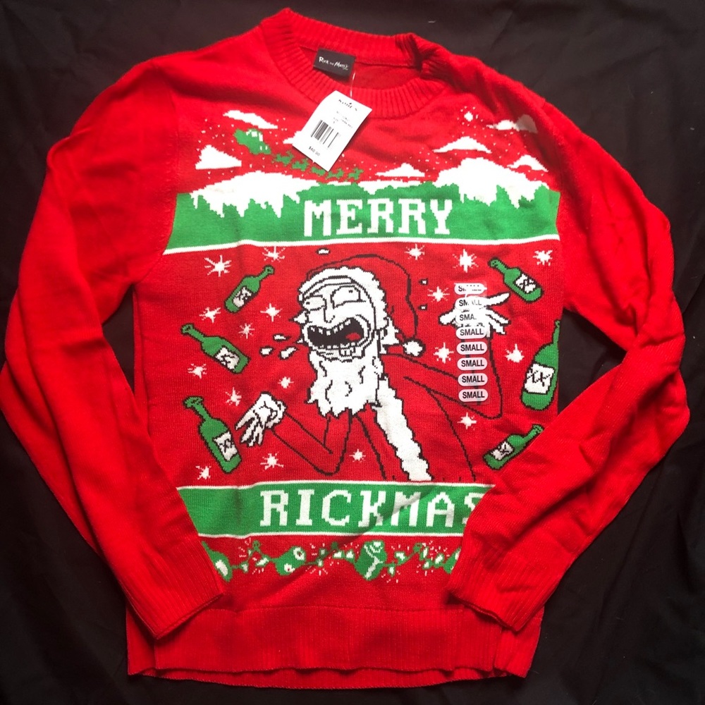 Merry Rickmas christmas sweater NWT